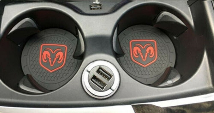 Red Ram Head Silicone Cup Holder Coaster Inserts - Click Image to Close